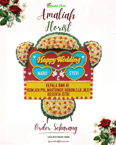 Karangan Papan Bunga Pernikahan di Sintesa Peninsula Hotel Manado